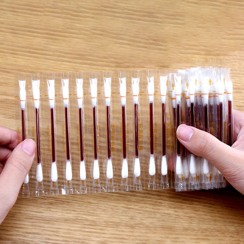 Liquid Filled Cotton Swabs for First Aid Use